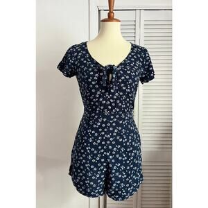 Hollister Floral Print Short Sleeve Romper XS